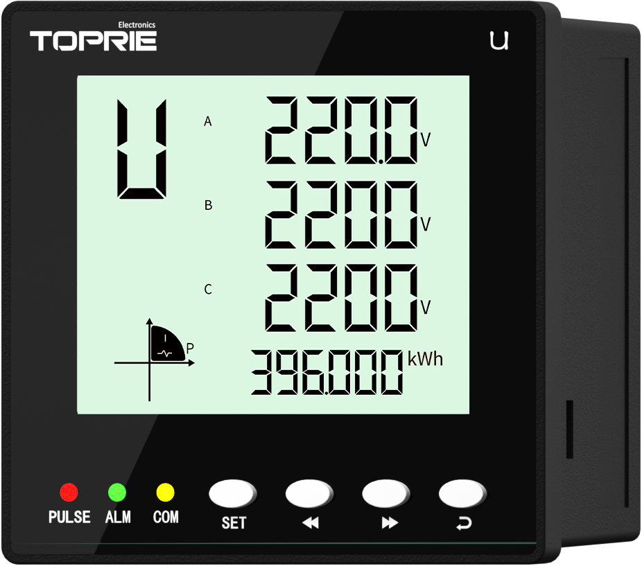 3W Electric Power Meter Current Voltage Measurement Electrical Meter Panels IP65