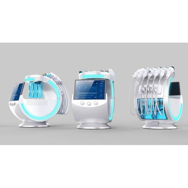Máquina de limpieza azul hielo con tecnología de microdermoabrasión de hidratación