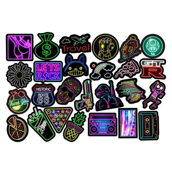 Personalized Neon PVC Kiss Cut Stickers Decals For Home Luggage