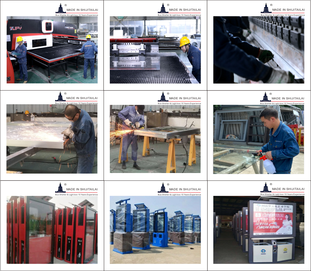 Outdoor 60Hz 6mm Tempered Glass Trash Can Advertising