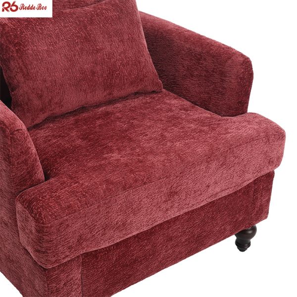 Single Seat Tufted Linen Couch Tufted Upholstered Sofa Small Space Furniture