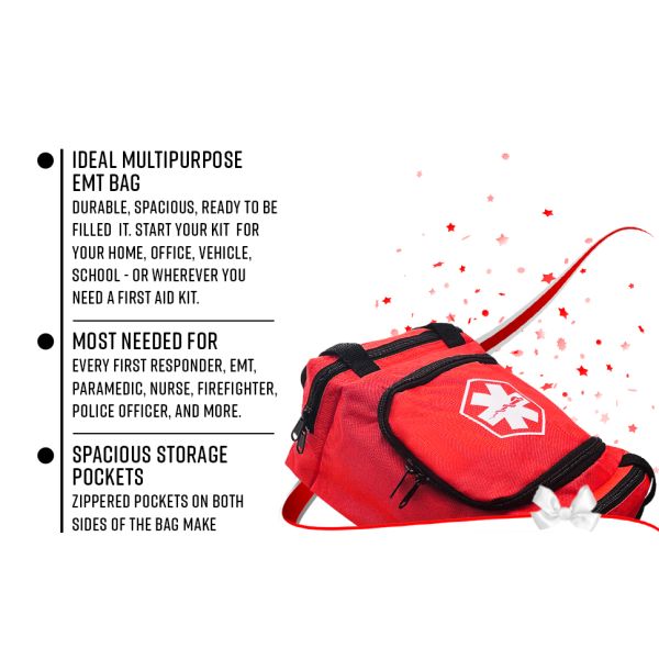 Emergency Treatment Medical Bags Multi-Pocket for Home School Office Car Traveling Hiking Trip Daycare