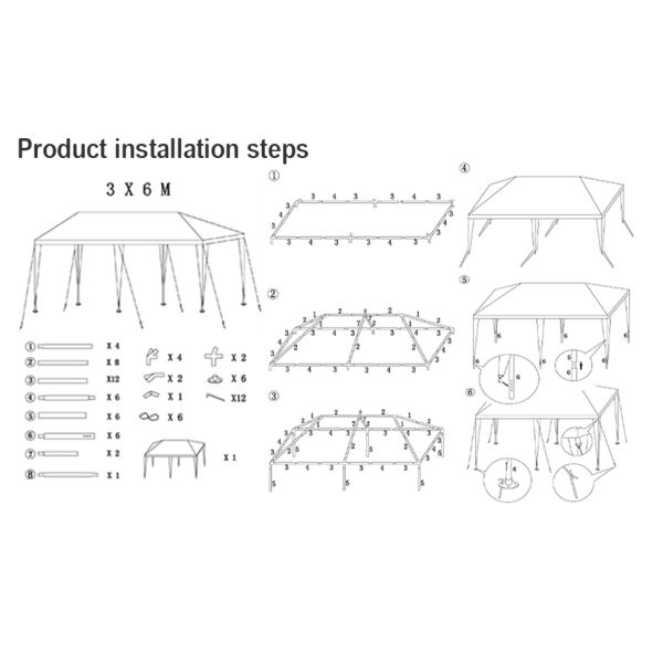 Outdoor Wedding Party Tent Camping Shelter Gazebo Canopy Removable Sidewalls Easy Set Gazebo BBQ Pavilion Canopy