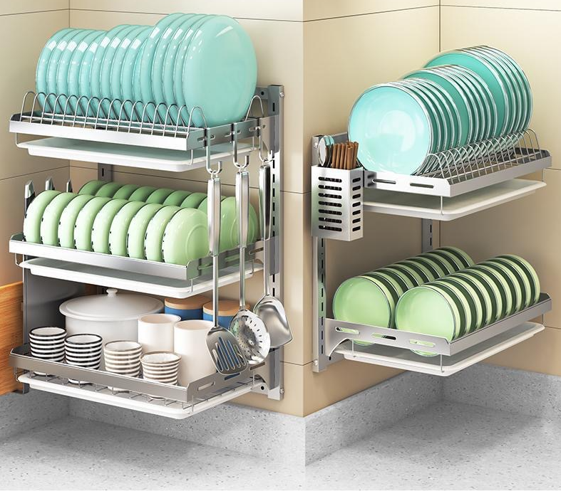 60KG Bearing 304SS Kitchen Dish Rack Wall Mounted