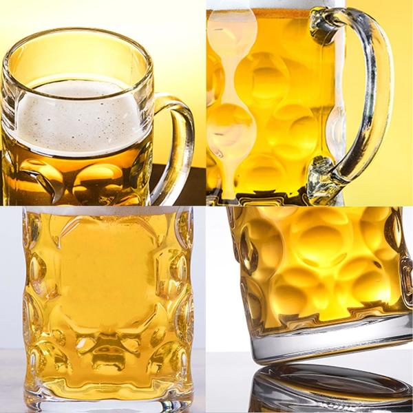 500ML Classic Glass Beer Mug With Handle Customized Acceptable