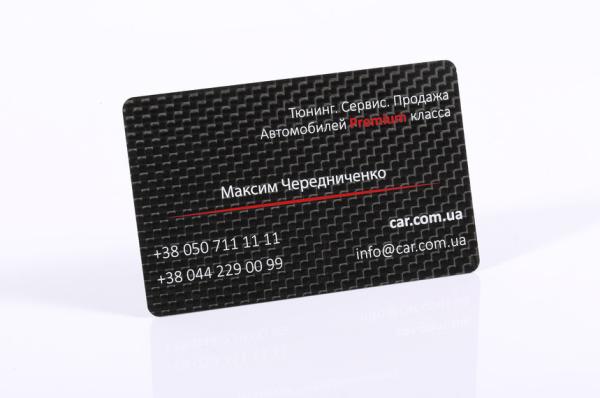 Scratch Resistant Black PVC Business Cards , 85x54x0.5mm Carbon Fiber Member Cards