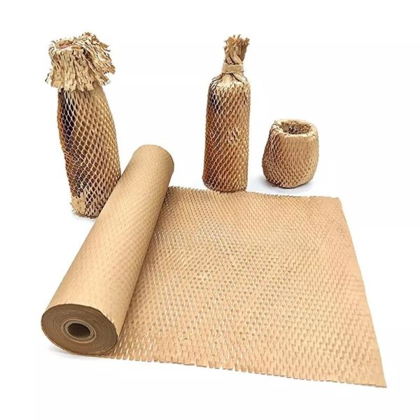 TSCX Biodegradable Gift Wrapping Paper Roll Recycled Brown Perforated-Packing Honeycomb Paper Rolls