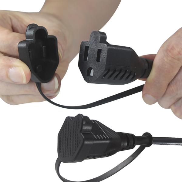 NEMA 5-15P to 3-Way 5-15R Power Splitter SJTW 16AWG