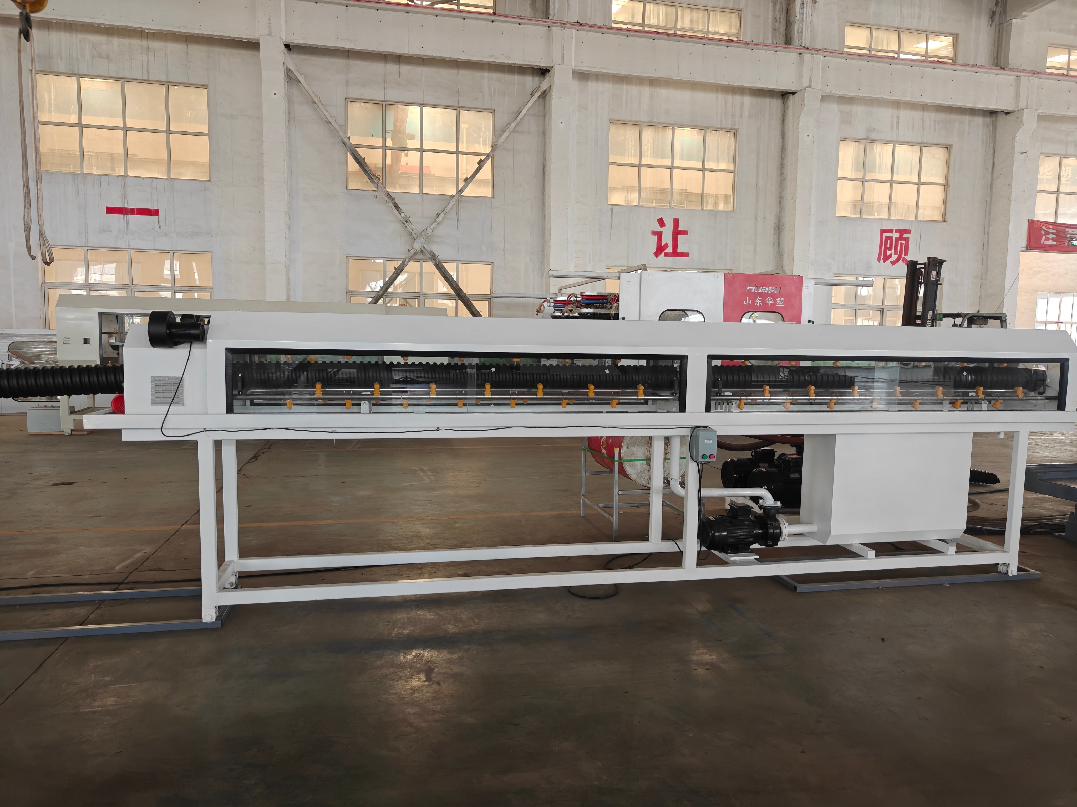 Computerized HDPE double wall corrugated pipe extrusion line for PP PE plastic processed pipes providing extrusion and performance