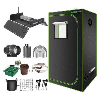 grow tent with 480w led panel, folable dimmable timing, for weed growing, 4x4ft cover, 120x120x200