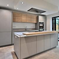 Finition de buffets modulaires modernes de stratifié et dessus à haute brillance de quartz