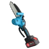 Bleu Lithium piles à main mini tronçonneuse électrique machine de coupe de bois 12 pouces