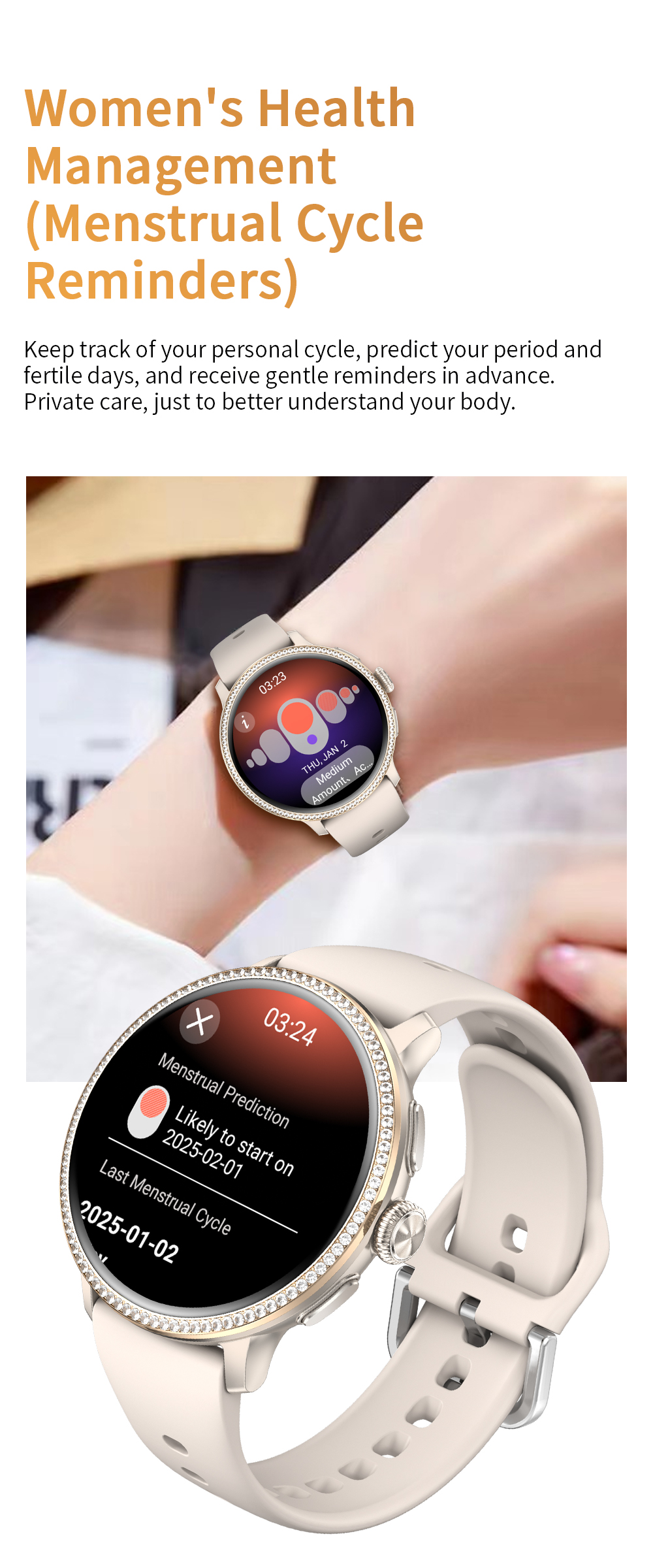 H80 4G Android Women Smart Watch AMOLED Display 3GB+32GB Storage NFC SIM Card Video Call IP68 Waterproof AI Voice Assistant