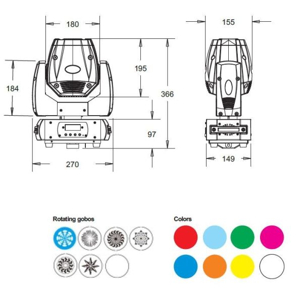 High Efficiency 50W Mini LED Moving Head Spot 90° / 180° / 270° TILT Movement