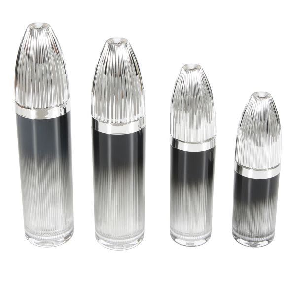 Tipo de bomba Con anillo de aluminio Oro negro Acrílico Crema cosmética Envasado Jar 30ml Botella de spray Envasado de lujo para el cuidado de la piel