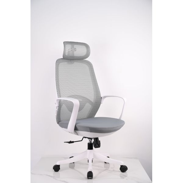 Staff Meeting Ergonomic Mesh Office Chair with Low Back White Frame