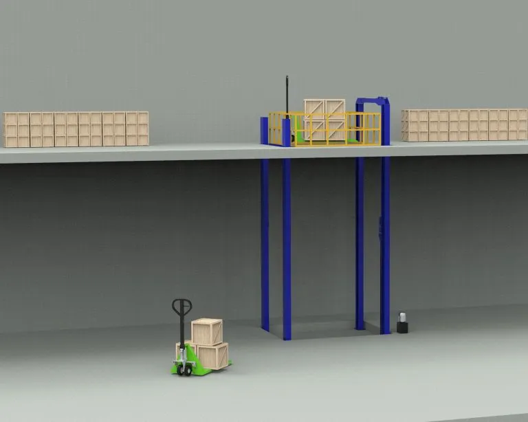 Hydraulic Vertical Industrial Four Post Lift 4 Post Storage Lift For Factory Warehouse