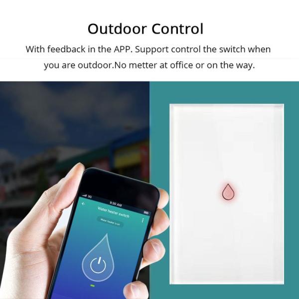 Wireless WiFi Smart Boiler Switch Water Heater Switch Tuya APP Remote Control Amazon Alexa Google Home Voice Control