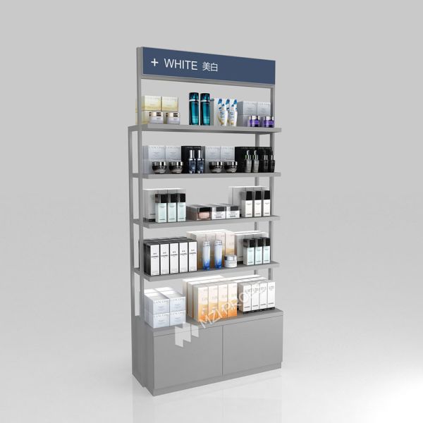 See Through Glass Skincare Store Display Showcase Stand Laminated Board For Shop