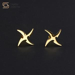 Anime Naruto Titanium Steel Jewelry Shuriken Kunai Symbol Stud Earrings For