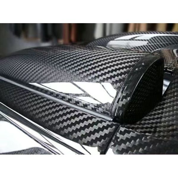 High Gloss Vinyl Car Wrap Roll 3D Carbon Fiber BLACK Self Adhesive Easy Maintenance