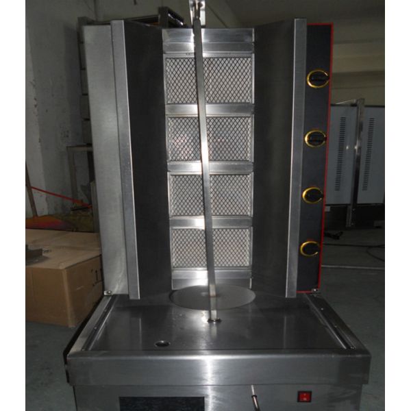 4 Burner Gas Sus Chicken Shawarma Machine 60kg/H