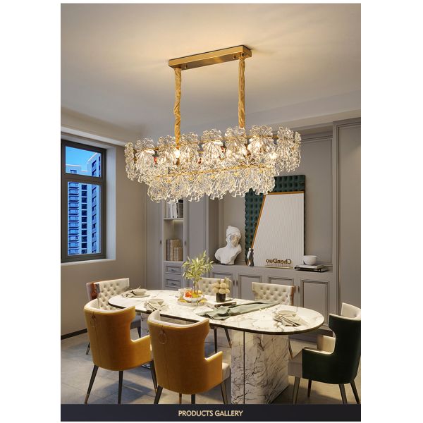 Transparent Glass Led Chandelier For Living Room Foyer Hall Luxury Ceiling Lamp Decor Kitchen leaf chandelier(WH-CY-250)