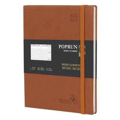Planejador acadêmico Softcover feito sob encomenda de Brown grande com abas mensais