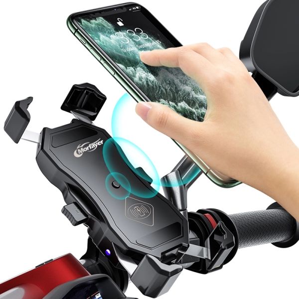 IP66 15W Usb Motorcycle Wireless Charger Mount Handbar
