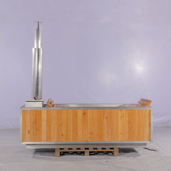 Outdoor Wood Burning Hot Tub Square Steam Sauna Room For Spa