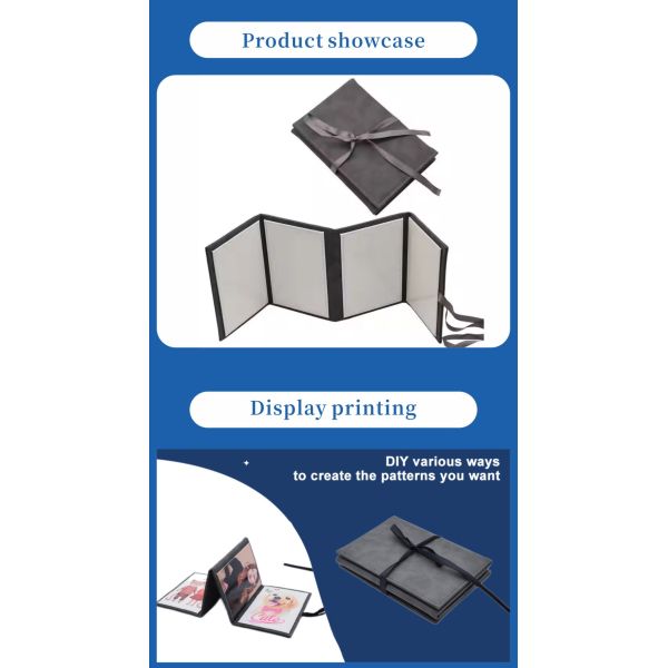 Factory Direct Sublimation Photo Frame PU Foldable Photo Album Custom logo Printing Film Memory Picture Frame for Home Decor