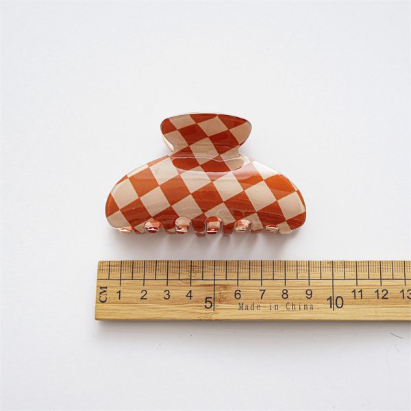 acetic acid colorful clip hair accessories imitation color check clip shark hair accessories OEM Hollow out logo