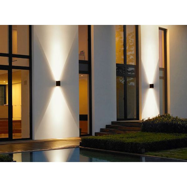 Outdoor Wall Lamp Waterproof Double Beam Up And Down Spot Light Wall Washing Warm Light Courtyard Villa Wall Lights