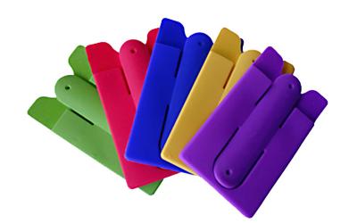 Customized Silicone Adhesive Card Holder With Stand Highly Protective