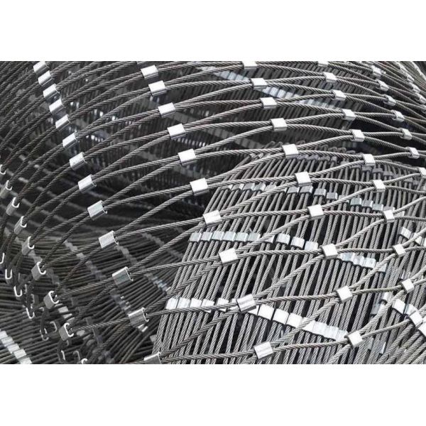 304 316 Diamond Stainless Steel Cable Woven Ferrule Wire Rope Mesh for Zoo Animals