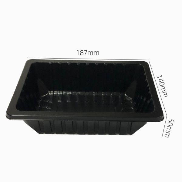 Heat Sealable Black PP Frozen Seafood Tray Food-Safe Packaging