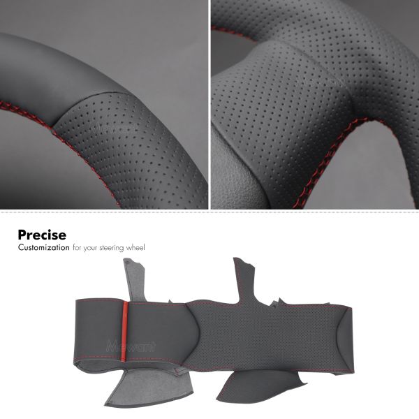 Mewant vegan leather steering wheel cover for Holden Calais Commodore Ute 2013-2017 hand stitching steering wheel cover