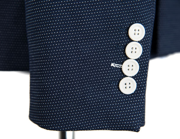 Floral Printed Suits For Mens Single Breasted Navy Knitted Fabric Blazer