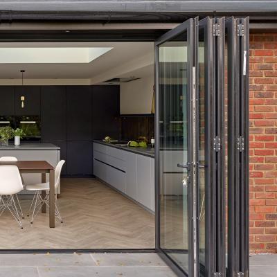 Large Modern Aluminum Folding Door Sound Proof Double Glazed Folding Door