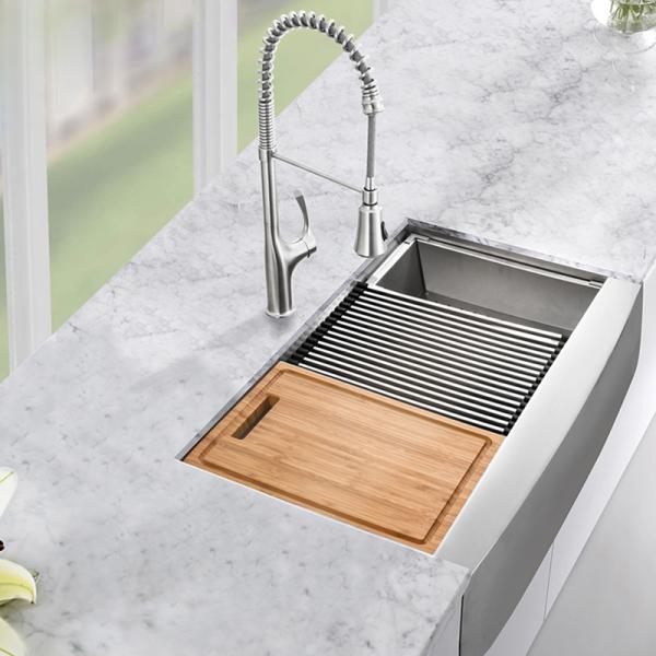 bacia Ledge Apron 304 do dissipador da estação de trabalho da cozinha da polegada 30X22 única de aço inoxidável