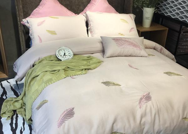 Cotton Blending Embroidered Twin Bed Duvet Covers And Shams Size Customized