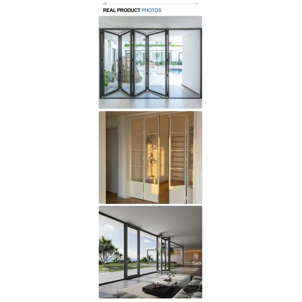 Modern Aluminum Alloy Thermal Break Anti-theft Thermal Insulation Folding Door Window Making Materials Double-layer Tempered