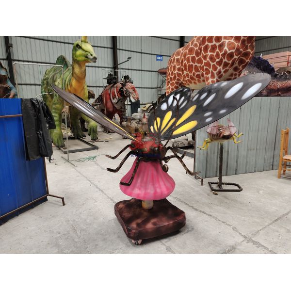 Waterproof Theme Park Realistic Animatronic Butterfly Insect Model For Business Activities