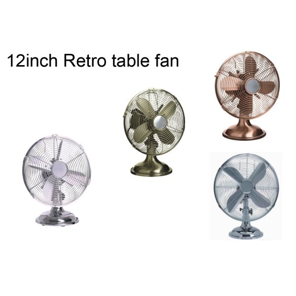 RoHS Metal Small Electric Desk Fan , 110V 12 Inch Vintage Style Table Fan