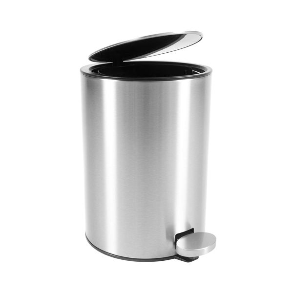 Household Indoor Trash Can Stainless Steel Pedal Dust Bin Trash Can With Plastic Inner Bucket