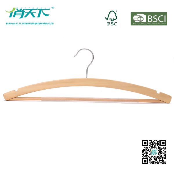 Betterall Natural Burly-wood Laminated Shirt Hanger with Cross-bar