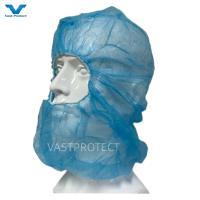 Class I Medical Disposable Nonwoven Hood For Protective Food Processing In White Blue