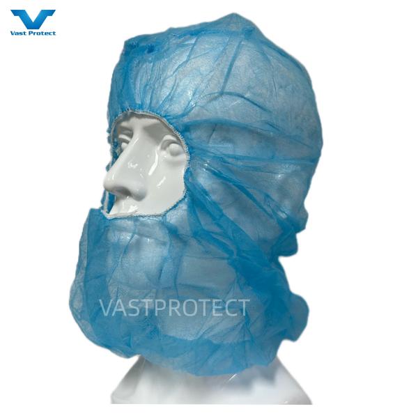 Classe I Capuz descartável não tecido para uso médico para protecção na transformação de alimentos em azul branco