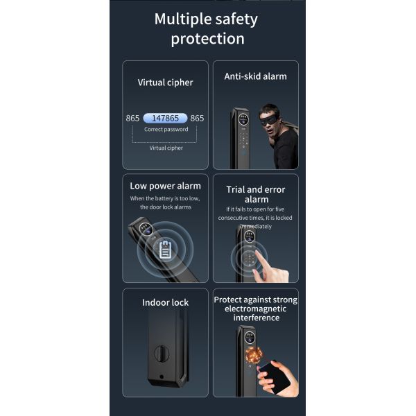 Qleung S959MAX Automatic Smart Door Lock with Video Calling Intercom and Tuya Remote Control