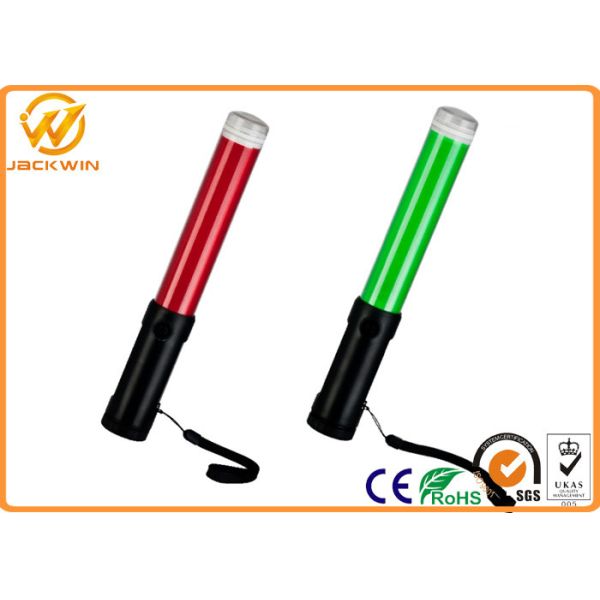 Battery Powered LED Traffic Wand , Multi Function Aircraft Marshalling Wands